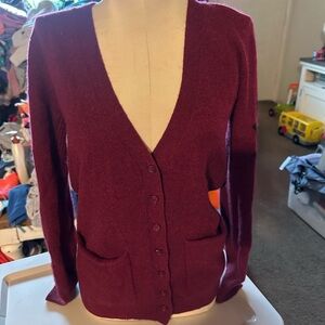 Minnie rose Burgundy Cardigan Sweater